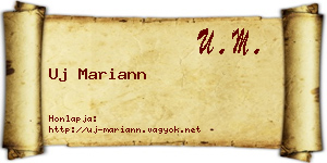 Uj Mariann névjegykártya