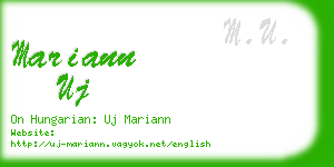 mariann uj business card